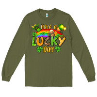 Army Green St. Patrick's Have a lucky day Long Sleeve Tee - OliviaCreatesArt