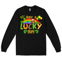 Black St. Patrick's Have a lucky day Long Sleeve Tee - OliviaCreatesArt