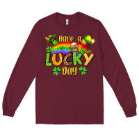 Burgundy St. Patrick's Have a lucky day Long Sleeve Tee - OliviaCreatesArt