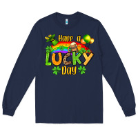 Navy St. Patrick's Have a lucky day Long Sleeve Tee - OliviaCreatesArt