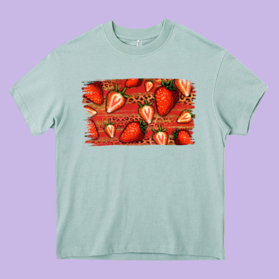 Strawberry Background Heavy Core Tee Designed By Bettercallsaul