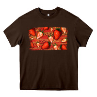 Chocolate Brown Strawberry Background Heavy Core Tee - Bettercallsaul