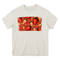 Cream Strawberry Background Heavy Core Tee - Bettercallsaul