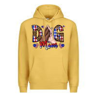 Antique Gold America Dog Mama Premium Hoodie - CowhideDigitalArt