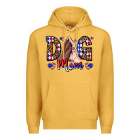 Mustard America Dog Mama Premium Hoodie - CowhideDigitalArt