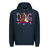 Navy America Dog Mama Premium Hoodie - CowhideDigitalArt