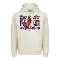 Oatmeal Heather America Dog Mama Premium Hoodie - CowhideDigitalArt