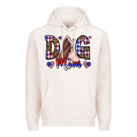 Pale Pink America Dog Mama Premium Hoodie - CowhideDigitalArt