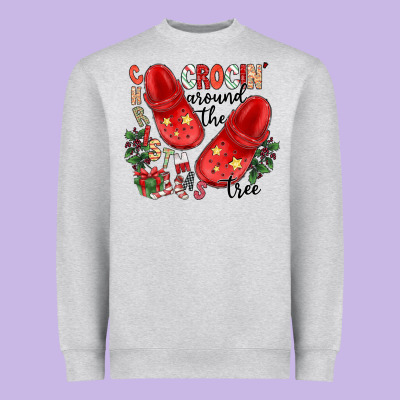 Christmas Crocin Around The Tree Heavyweight Sweatshirt Designed By Cowhidedigitalart