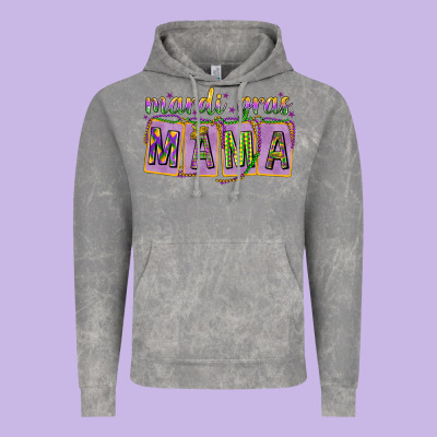 Mardi Gras Mama With Beads Vintage Hoodie Designed By Howdyjamesfarm