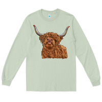 Matcha highland cow Long Sleeve Tee - RanaPortraitStore