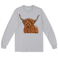 Moon Dust highland cow Long Sleeve Tee - RanaPortraitStore