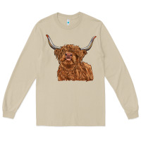 Mushroom highland cow Long Sleeve Tee - RanaPortraitStore