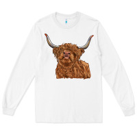 White highland cow Long Sleeve Tee - RanaPortraitStore