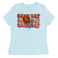 Baby Blue Game day game day game day Basketball Ladies Tee - NancyCooperArtShop