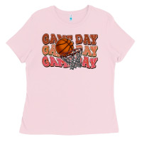 Bubblegum Pink Game day game day game day Basketball Ladies Tee - NancyCooperArtShop