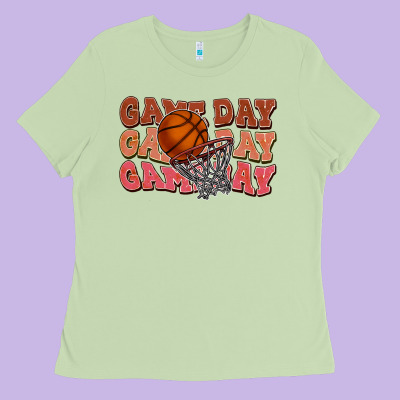 Game Day Game Day Game Day Basketball Ladies Tee Designed By Nancycooperartshop