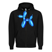 Black Blue Dog Balloon Zipper Hoodie - Artiststas