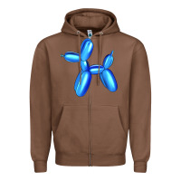 Chestnut Blue Dog Balloon Zipper Hoodie - Artiststas