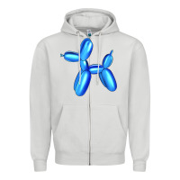 Dove Grey Blue Dog Balloon Zipper Hoodie - Artiststas
