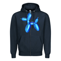 Navy Blue Dog Balloon Zipper Hoodie - Artiststas