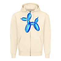 Sandshell Blue Dog Balloon Zipper Hoodie - Artiststas