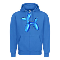True Royal Blue Dog Balloon Zipper Hoodie - Artiststas