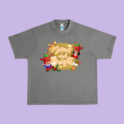 Merry And Bright Gnome Urban Heavy Tee Designed By Cowgirlartshop