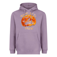 Lavender Halloween Witch On Motorcycle Cat & Moon Salem Witch Trials Premium Heavyweight Hoodie - trangStudio