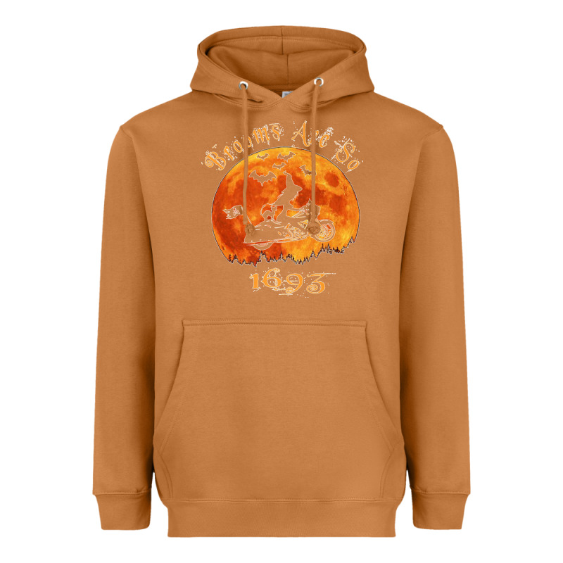 Halloween Witch On Motorcycle Cat & Moon Salem Witch Trials Premium Heavyweight Hoodie by trangStudio | Teevron