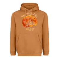 Meerkat Halloween Witch On Motorcycle Cat & Moon Salem Witch Trials Premium Heavyweight Hoodie - trangStudio