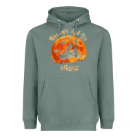 Sage Halloween Witch On Motorcycle Cat & Moon Salem Witch Trials Premium Heavyweight Hoodie - trangStudio