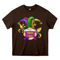 Chocolate Brown mardi gras gnomes fleur de lis Heavy Core Tee - RanaPortraitStore