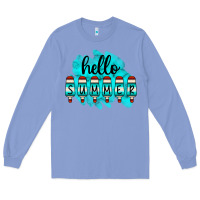 Colony Blue Hello Summer Serape Turquoise Long Sleeve Tee - CowCowDesign