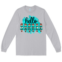 Moon Dust Hello Summer Serape Turquoise Long Sleeve Tee - CowCowDesign