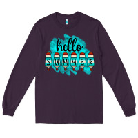 Plum Hello Summer Serape Turquoise Long Sleeve Tee - CowCowDesign
