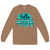 Hello Summer Serape Turquoise Long Sleeve Tee | Teevron