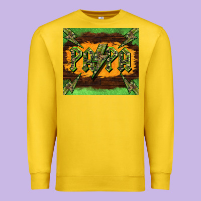 Papa  Lightning Camouflage Premium Sweatshirt Designed By Barkaloodesign