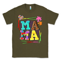 Army Green Autism Mama Classic Tee - NancyCooperArtShop