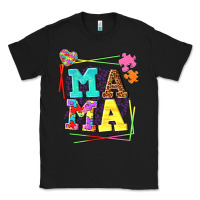 Black Autism Mama Classic Tee - NancyCooperArtShop