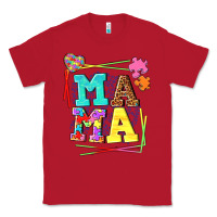 Red Autism Mama Classic Tee - NancyCooperArtShop