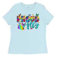 Baby Blue Proud ally Ladies Tee - NancyCooperArtShop