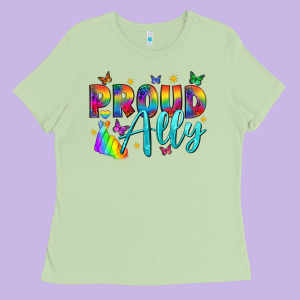 Proud Ally Ladies Tee Designed By Nancycooperartshop