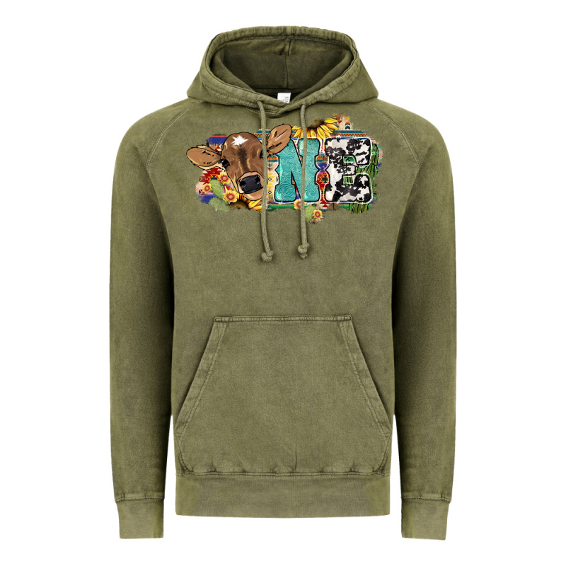One Baby Cow Vintage Hoodie by HowdyJamesFarm | Teevron