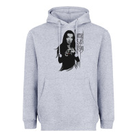 Heather Grey Normal Is An Illusion - Morticia Addams Heavyweight Hoodie - trangStudio