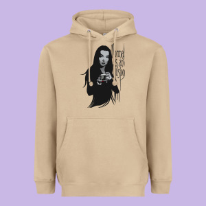 Normal Is An Illusion - Morticia Addams Heavyweight Hoodie Designed By Trangstudio