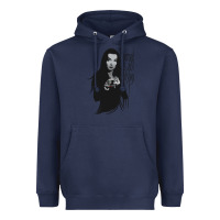 Navy Normal Is An Illusion - Morticia Addams Heavyweight Hoodie - trangStudio
