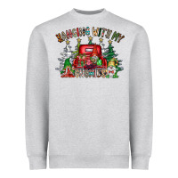 Heather Grey hanging with my gnomies Heavyweight Sweatshirt - CowhideDigitalArt