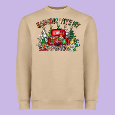 Hanging With My Gnomies Heavyweight Sweatshirt Designed By Cowhidedigitalart