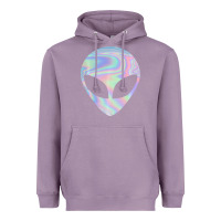 Lavender Alien Head Colorful Laser Ufo Sighting Believe Area 51 Heavyweight Hoodie - trangStudio